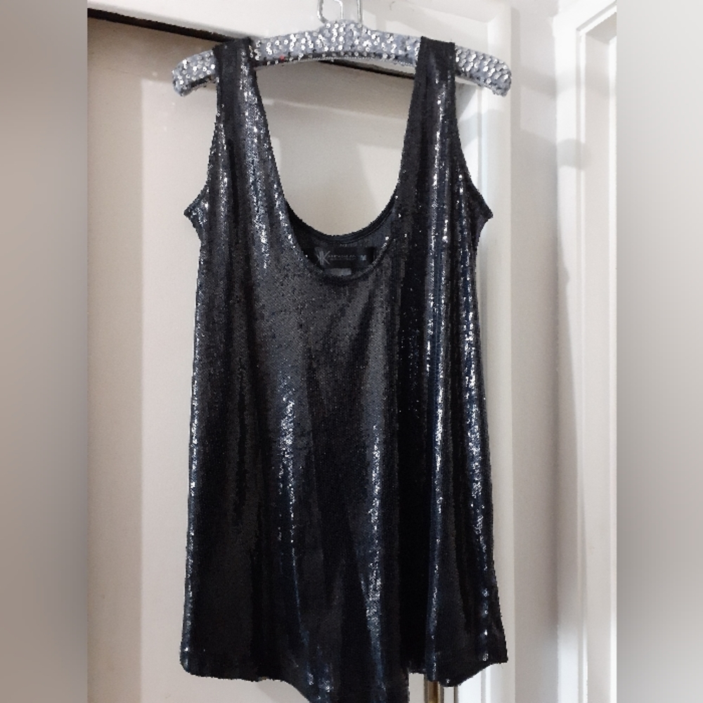Kardashian Kollection- Black Sequins Blouse
